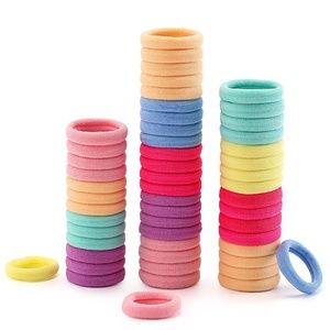 200 Pcs Baby Toddler Hair Ties Seamless Nylon Girls Kids Multicolor Elastic NEW
